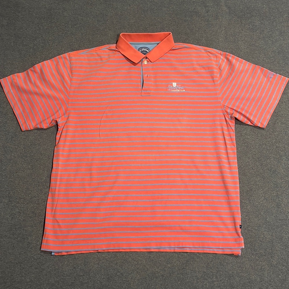 Callaway Golf Polo - Men’s XL (Orange w/Stripes)